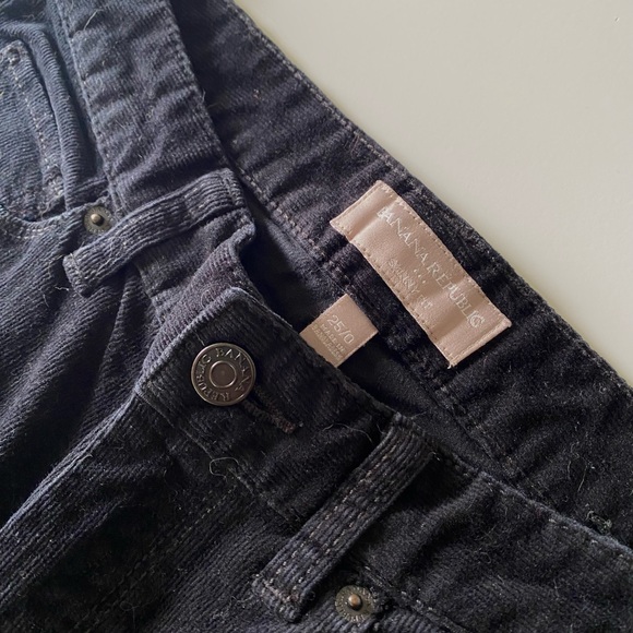 Y2K Banana Republic Black Skinny Fit Corduroy Jeans Pants - Picture 3 of 6